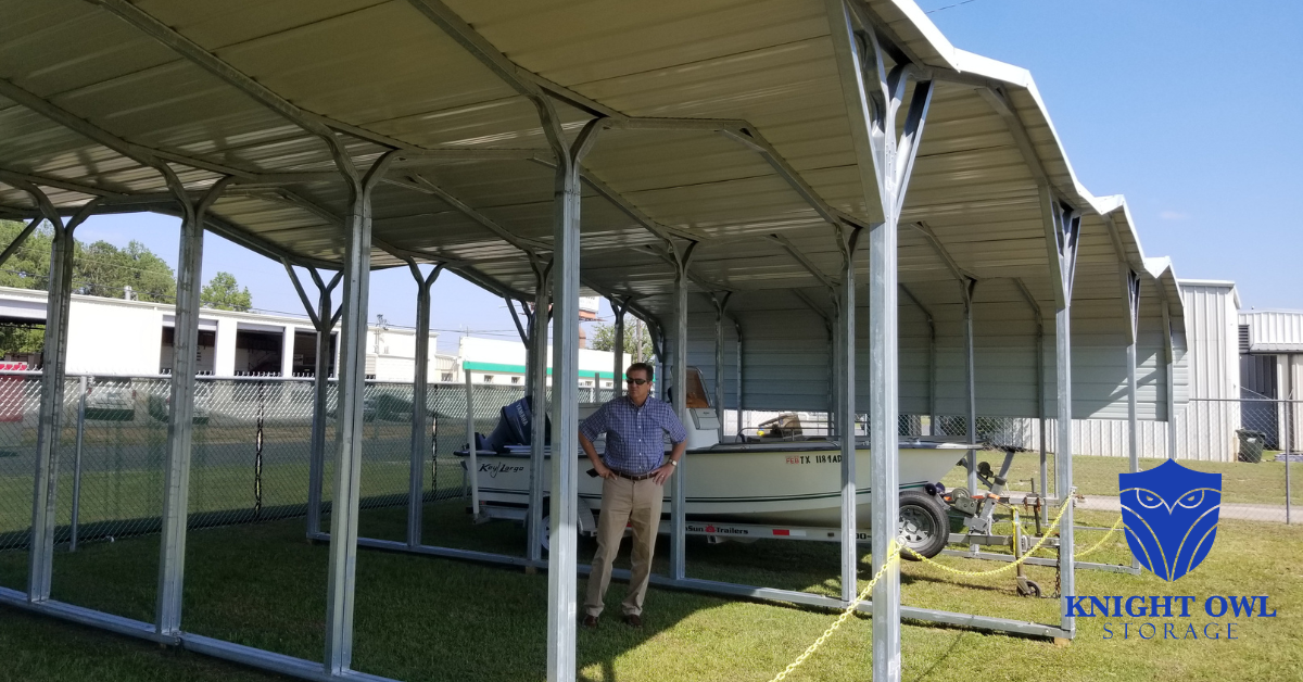 Knight Owl Storage Beltline logo on short-term storage unit